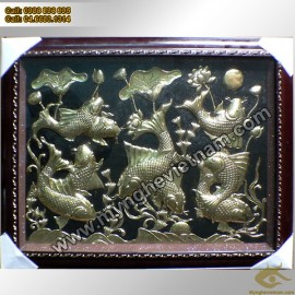 Tranh Cửu ngư quần tụ - Niên niên hữu dư, tài lộc may mắn
