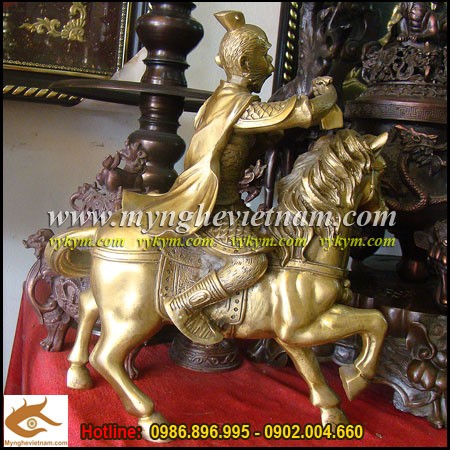 Phong hầu tượng, cao 30cm,bằng đồng,tượng khỉ hầu cưỡi ngựa, Mã Thượng Phong Hầu, phong hầu áo giáp
