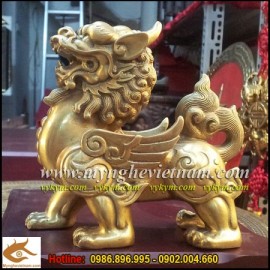 Tỳ hưu, Kỳ hưu, Tỳ hưu đồng, Cao 13cm, Tỳ hưu phong thủy bằng đồng nguyên chất, vật phẩm phong thủy, linh vật phong thủy