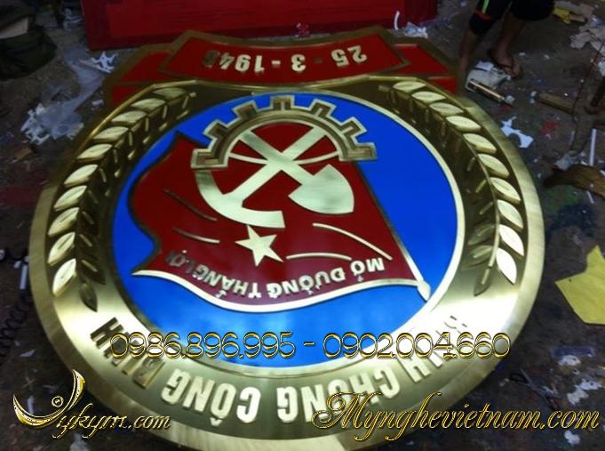 logo huy hiệu binh chủng công binh, quân đội hiệu bằng đồng 3