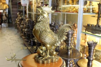 tuong-ga-dong-1011 tượng gà đồng phong thủy cao cấp năm đinh dậu cao 40cm đứng tiền