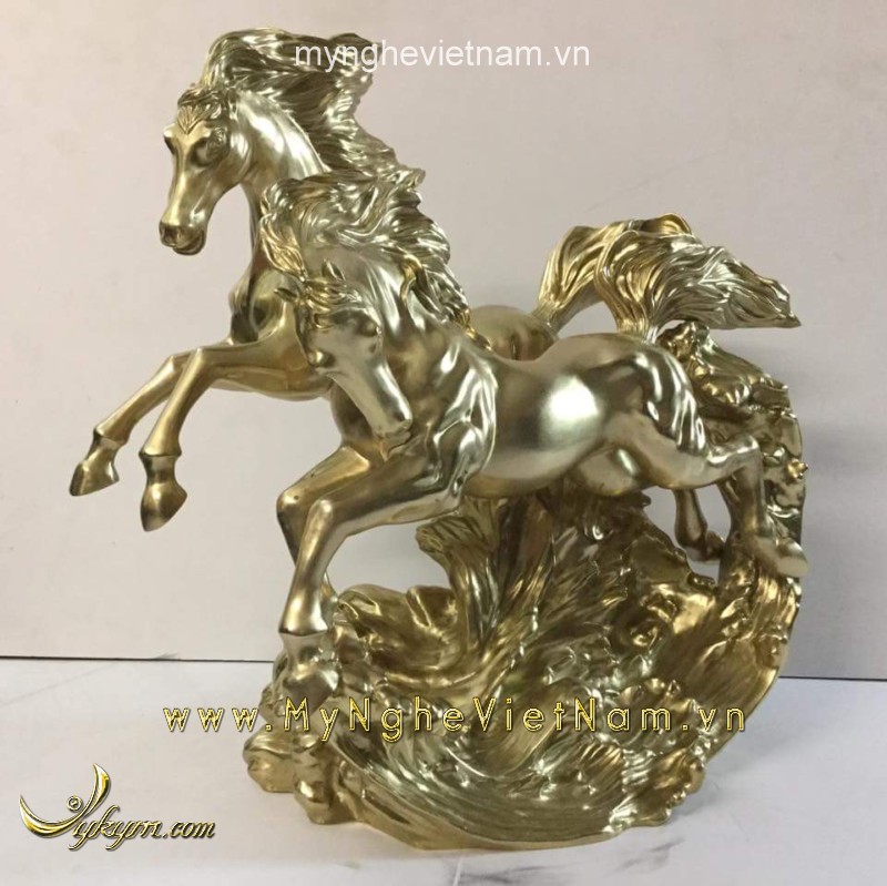 tượng song mã, tượng ngựa phi song mã đẹp bằng đồng