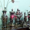 Bộ đỉnh đồng thờ cúng khảm bạc tam khí đầy đủ bày bàn thờ gia tiên