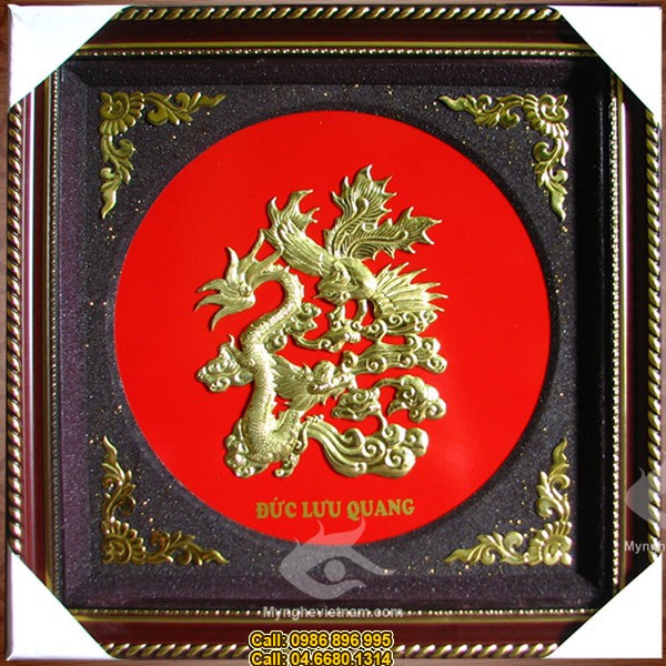 Tranh Chữ Đức Rồng bằng đồng 60x60cm0
