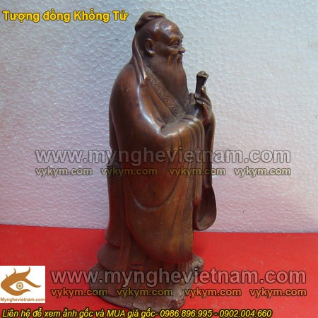 Tượng Khổng Tử, Lão Tử, tượng đúc bằng đồng 65cm