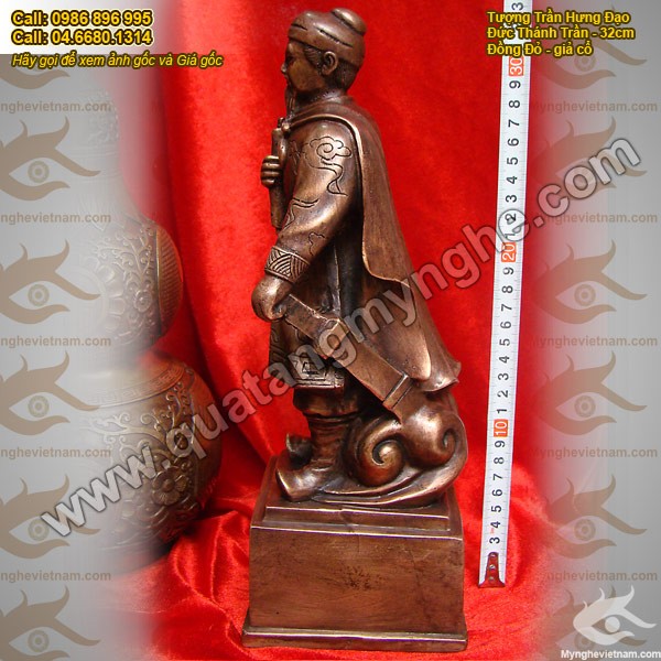 Tượng Đức Thánh Trần Hưng Đạo cao 50cm bằng đồng giả cổ