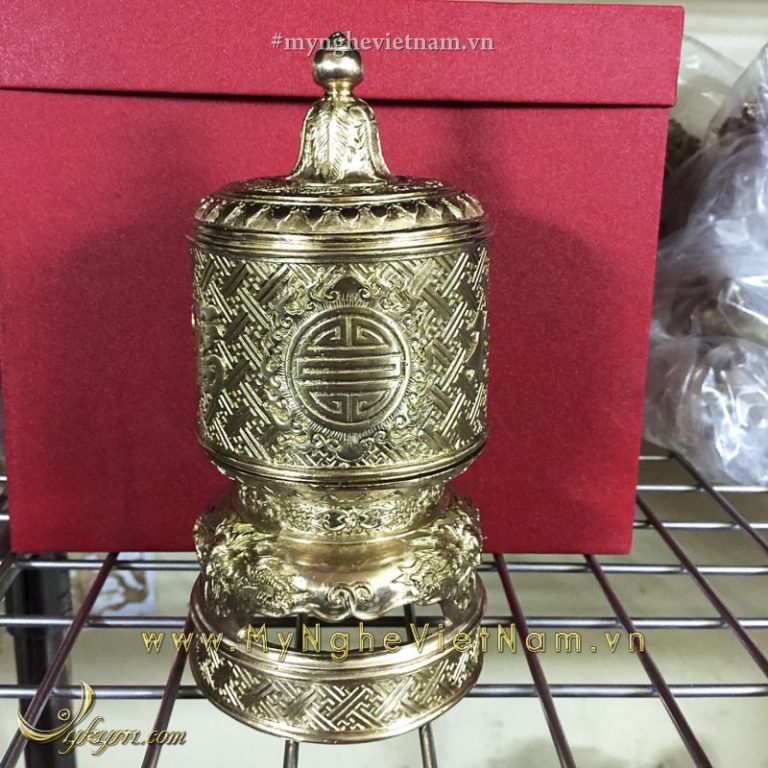 Đài nước thờ cúng bằng đồng Phúc Lộc Thọ