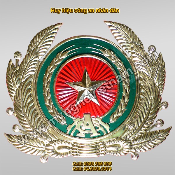 Huy hiệu tòa án, công an, quân đội, quốc huy Việt Nam bằng đồng