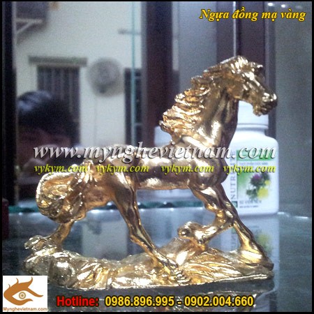 Ngựa đồng mạ vàng 9999,ngựa phong thủy, mã đáo thành công