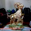 Tượng dê đồng mạ vàng, dê đồng cho năm mùi - PTD15V