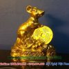 Tượng chuột đồng phong thủy cao 12cm, chuột đồng ôm tiền