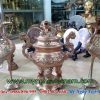 Đỉnh đồng đỏ tam sự hạc đồng cao 60cm