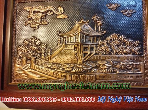 Tranh chùa 1 cột 30x40cm quà tặng văn hóa Hà Nội
