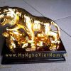 tượng hổ đồng mạ vàng dài 20cm