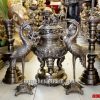 bộ đỉnh thờ cúng bằng đồng song long chàu nguyệt chữ phúc lộc thọ