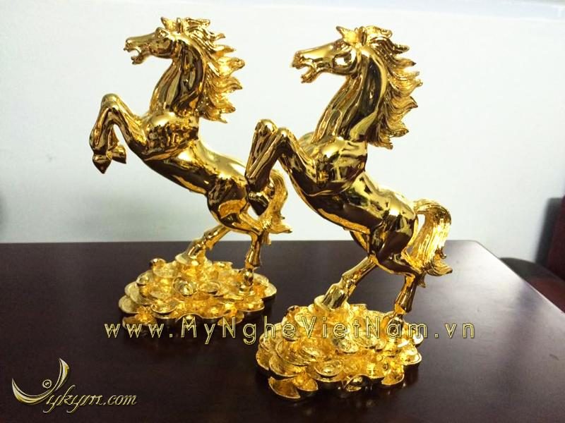Tượng ngựa đồng mạ vàng 24k cao cấp