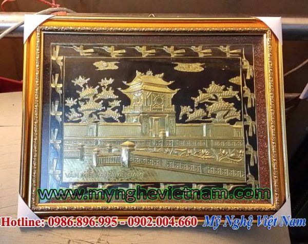 Tranh khuê văn các hà nội 40x50cm bằng đồng