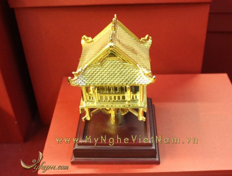 tượng chùa 1 cột 18cm mạ vàng làm quà tặng cao cấp