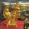 tượng đầu rồng thời lý mạ vàng 15cm