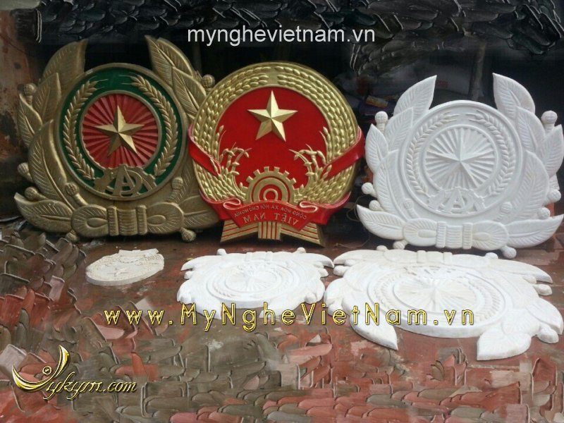 Nơi sản xuất logo huy hiệu công an quân đội, quốc huy bằng nhựa composite