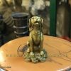 Tượng chó phong thủy bằng đồng ngồi tiền cao 13cm
