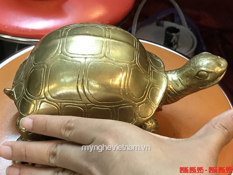 Tượng rùa đồng dài 20cm linh vật phong thủy