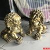 Đôi nghê phong thủy bằng đồng cao 22cm đứng không bệ