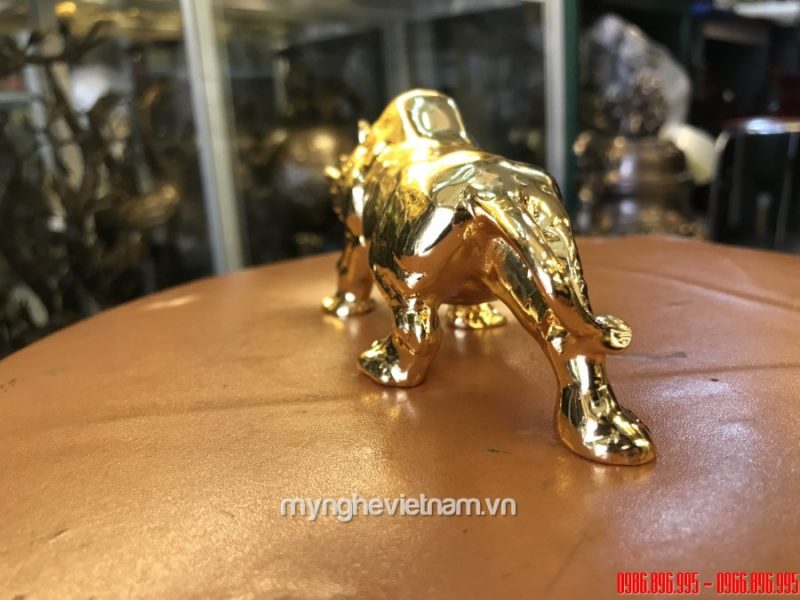 Tượng tê giác đồng mạ vàng 24k cao cấp