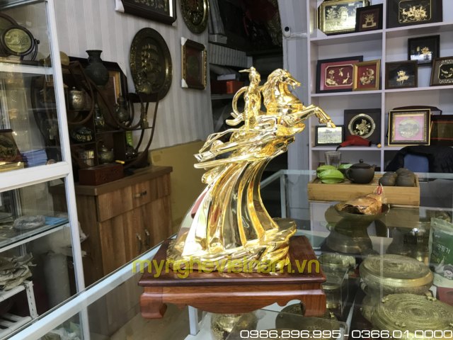 tượng thánh gióng cao 35cm mạ vàng nano